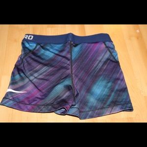 Nike Pro Workout Shorts Blue & Purple Tie-Dye